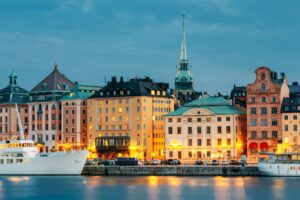 Embankment In Stockholm At Summer Day, Sweden